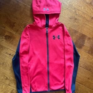 Under Armour Kids Full-Zip Red and Black Hoodie